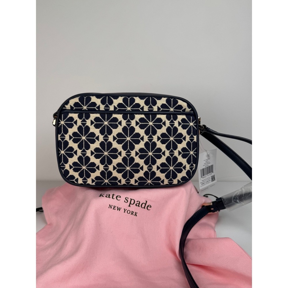 Kate Spade Jacquard Mini Camera Bag Crossbody‎ Purse Floral Navy Blue Multi NWT - Picture 2 of 8